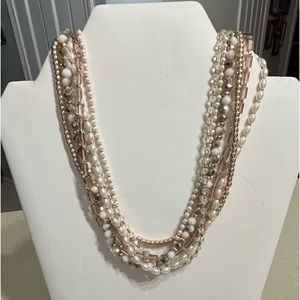 NWT LOFT 6 strand mixed pear and bead necklace